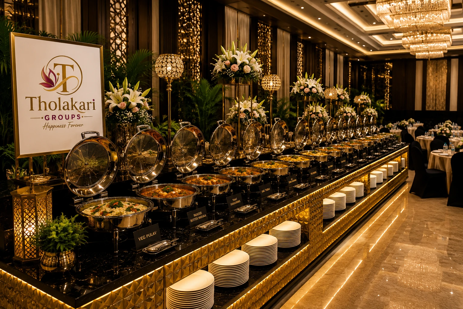 Luxury corporate buffet arrangement